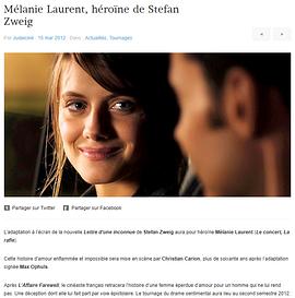 一封陌生女人的来信 Lettre d'une inconnue