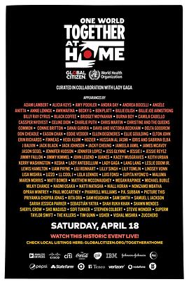 同一个世界：共同在家 One World: Together at Home