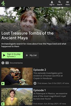 古代玛雅的失落墓葬 第一季 Lost Treasure Tombs of the Ancient Maya Season 1