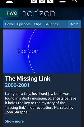 地平线系列：进化缺环 Horizon: The Missing Link